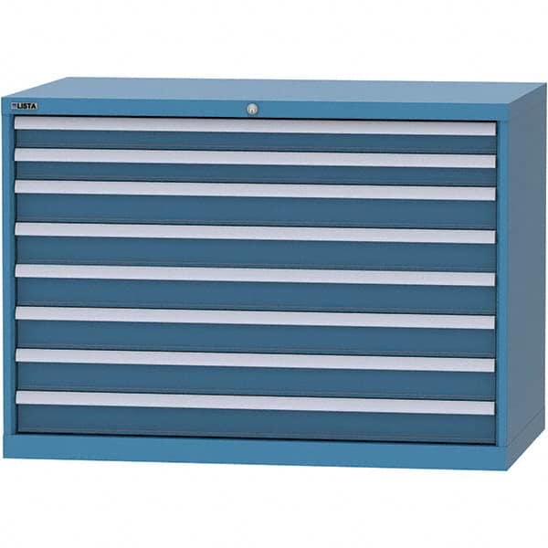 LISTA - 8 Drawer, 99 Compartment Bright Blue Steel Modular Storage Cabinet - Industrial Tool & Supply