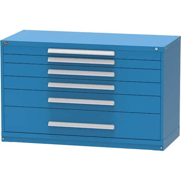Vidmar - 6 Drawer, 45 Compartment Bright Blue Steel Modular Storage Cabinet - Industrial Tool & Supply