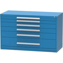 Vidmar - 6 Drawer, 45 Compartment Bright Blue Steel Modular Storage Cabinet - Industrial Tool & Supply