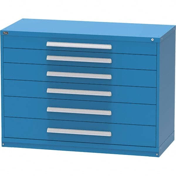 Vidmar - 6 Drawer, 45 Compartment Bright Blue Steel Modular Storage Cabinet - Industrial Tool & Supply