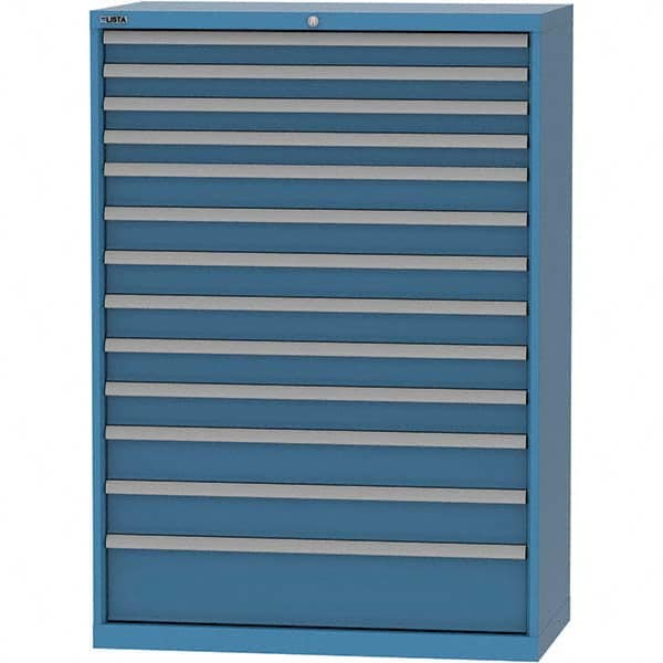 LISTA - 13 Drawer, 84 Compartment Bright Blue Steel Modular Storage Cabinet - Industrial Tool & Supply