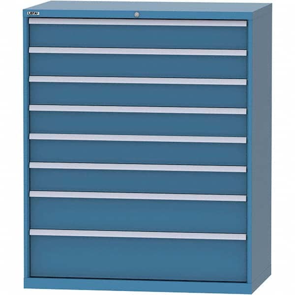 LISTA - 8 Drawer, 159 Compartment Bright Blue Steel Modular Storage Cabinet - Industrial Tool & Supply