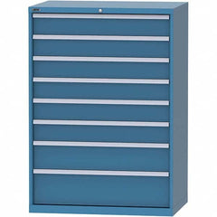LISTA - 8 Drawer, 99 Compartment Bright Blue Steel Modular Storage Cabinet - Industrial Tool & Supply