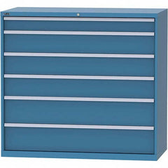 LISTA - 6 Drawer, 84 Compartment Bright Blue Steel Modular Storage Cabinet - Industrial Tool & Supply