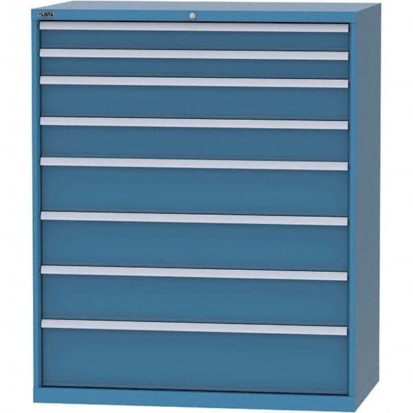 LISTA - 8 Drawer, 159 Compartment Bright Blue Steel Modular Storage Cabinet - Industrial Tool & Supply