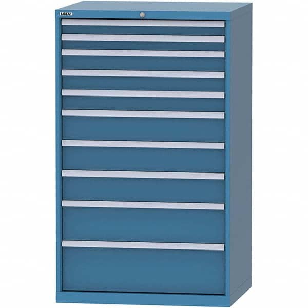 LISTA - 10 Drawer, 84 Compartment Bright Blue Steel Modular Storage Cabinet - Industrial Tool & Supply
