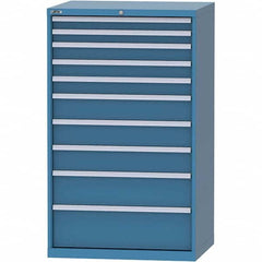LISTA - 10 Drawer, 84 Compartment Bright Blue Steel Modular Storage Cabinet - Industrial Tool & Supply