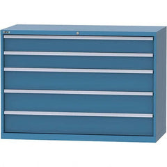 LISTA - 5 Drawer, 84 Compartment Bright Blue Steel Modular Storage Cabinet - Industrial Tool & Supply