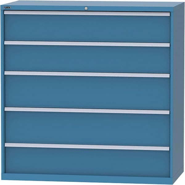 LISTA - 5 Drawer, 84 Compartment Bright Blue Steel Modular Storage Cabinet - Industrial Tool & Supply