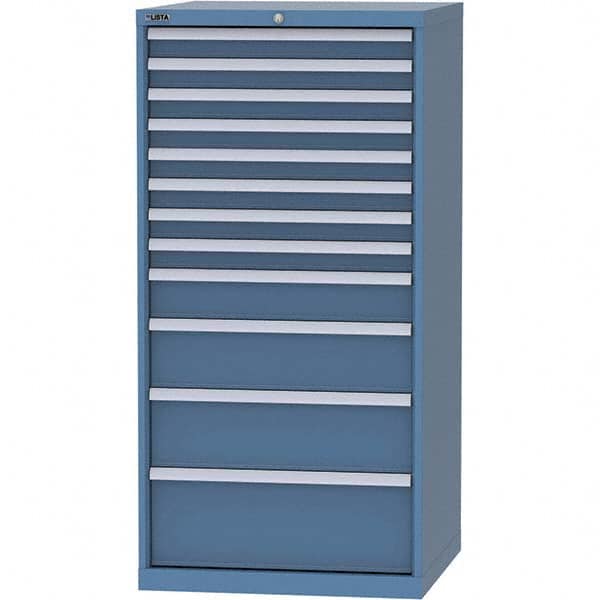LISTA - 12 Drawer, 124 Compartment Bright Blue Steel Modular Storage Cabinet - Industrial Tool & Supply