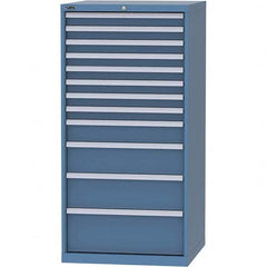 LISTA - 12 Drawer, 124 Compartment Bright Blue Steel Modular Storage Cabinet - Industrial Tool & Supply