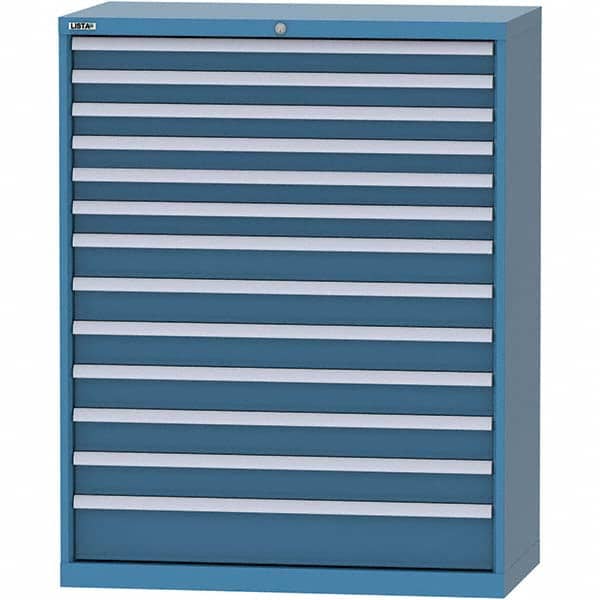 LISTA - 13 Drawer, 84 Compartment Bright Blue Steel Modular Storage Cabinet - Industrial Tool & Supply