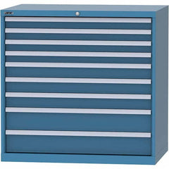 LISTA - 9 Drawer, 99 Compartment Bright Blue Steel Modular Storage Cabinet - Industrial Tool & Supply