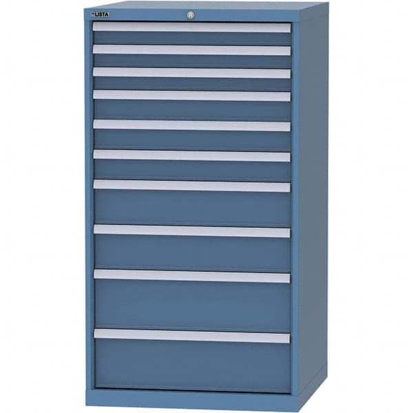 LISTA - 10 Drawer, 45 Compartment Bright Blue Steel Modular Storage Cabinet - Industrial Tool & Supply