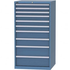 LISTA - 10 Drawer, 45 Compartment Bright Blue Steel Modular Storage Cabinet - Industrial Tool & Supply