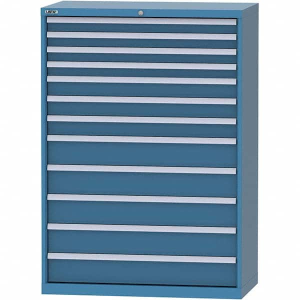 LISTA - 12 Drawer, 84 Compartment Bright Blue Steel Modular Storage Cabinet - Industrial Tool & Supply