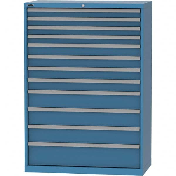 LISTA - 12 Drawer, 84 Compartment Bright Blue Steel Modular Storage Cabinet - Industrial Tool & Supply