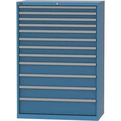 LISTA - 12 Drawer, 84 Compartment Bright Blue Steel Modular Storage Cabinet - Industrial Tool & Supply