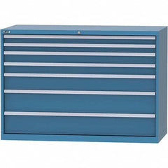 LISTA - 7 Drawer, 84 Compartment Bright Blue Steel Modular Storage Cabinet - Industrial Tool & Supply