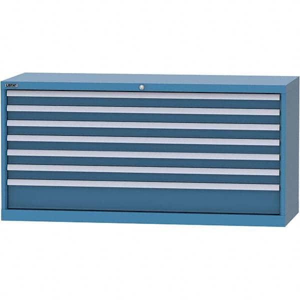 LISTA - 7 Drawer, 84 Compartment Bright Blue Steel Modular Storage Cabinet - Industrial Tool & Supply