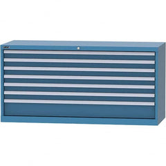 LISTA - 7 Drawer, 84 Compartment Bright Blue Steel Modular Storage Cabinet - Industrial Tool & Supply