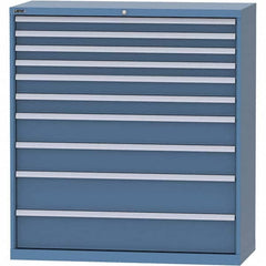 LISTA - 10 Drawer, 99 Compartment Bright Blue Steel Modular Storage Cabinet - Industrial Tool & Supply