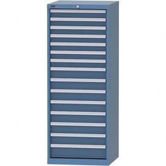 LISTA - 15 Drawer, 84 Compartment Bright Blue Steel Modular Storage Cabinet - Industrial Tool & Supply