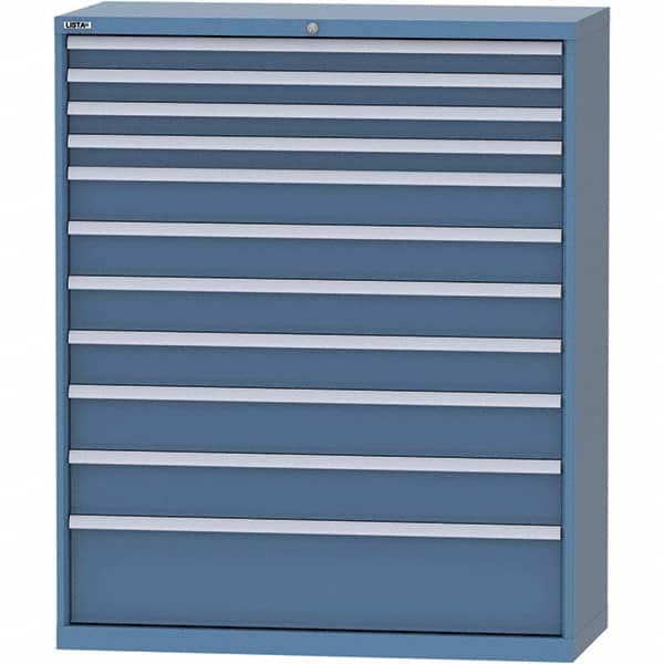 LISTA - 11 Drawer, 99 Compartment Bright Blue Steel Modular Storage Cabinet - Industrial Tool & Supply