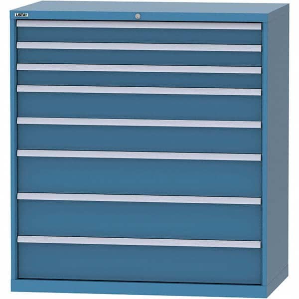 LISTA - 8 Drawer, 99 Compartment Bright Blue Steel Modular Storage Cabinet - Industrial Tool & Supply