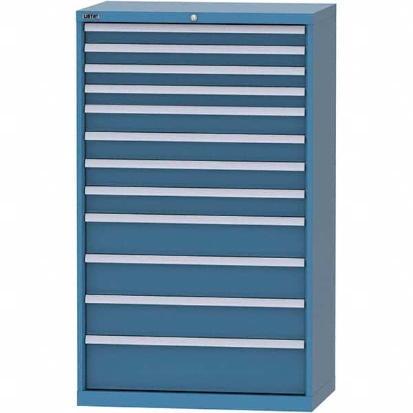 LISTA - 12 Drawer, 84 Compartment Bright Blue Steel Modular Storage Cabinet - Industrial Tool & Supply