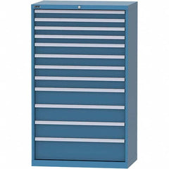 LISTA - 12 Drawer, 84 Compartment Bright Blue Steel Modular Storage Cabinet - Industrial Tool & Supply