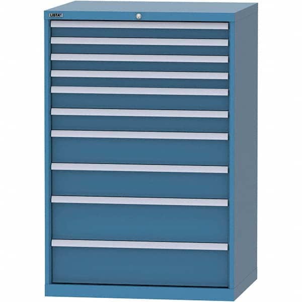 LISTA - 10 Drawer, 84 Compartment Bright Blue Steel Modular Storage Cabinet - Industrial Tool & Supply