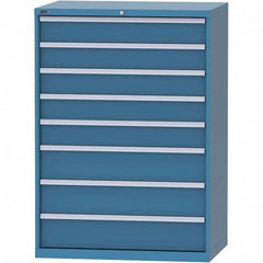 LISTA - 8 Drawer, 99 Compartment Bright Blue Steel Modular Storage Cabinet - Industrial Tool & Supply