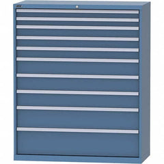 LISTA - 10 Drawer, 99 Compartment Bright Blue Steel Modular Storage Cabinet - Industrial Tool & Supply