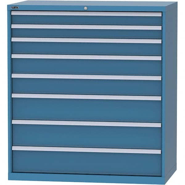 LISTA - 8 Drawer, 159 Compartment Bright Blue Steel Modular Storage Cabinet - Industrial Tool & Supply