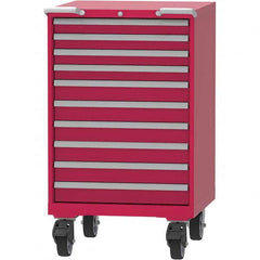 LISTA - 10 Drawer, 45 Compartment Red Steel Modular Storage Cabinet - Industrial Tool & Supply