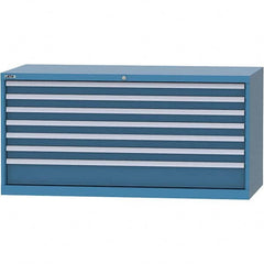 LISTA - 7 Drawer, 84 Compartment Bright Blue Steel Modular Storage Cabinet - Industrial Tool & Supply