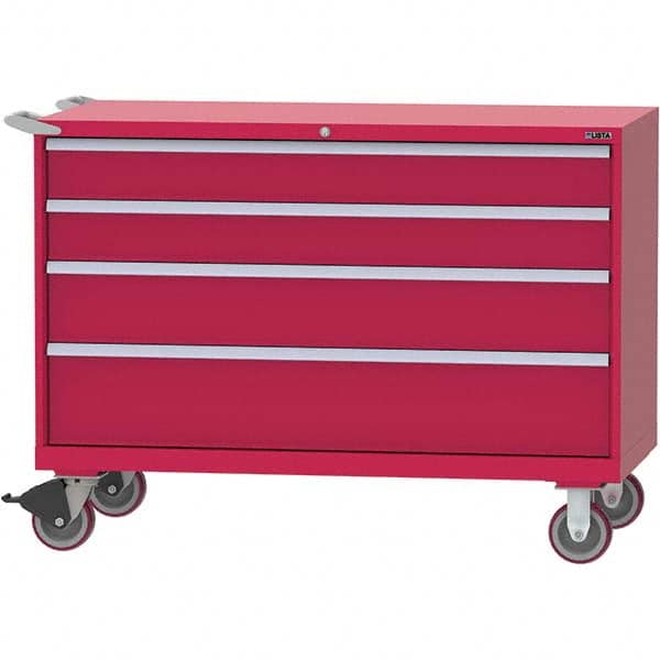 LISTA - 4 Drawer, 84 Compartment Red Steel Modular Storage Cabinet - Industrial Tool & Supply