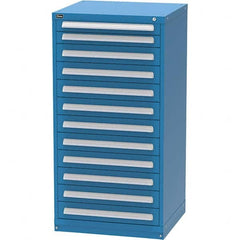 Vidmar - 12 Drawer, 344 Compartment Bright Blue Steel Modular Storage Cabinet - Industrial Tool & Supply
