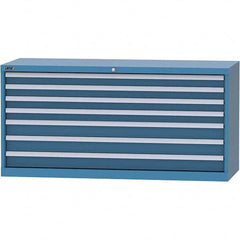 LISTA - 7 Drawer, 84 Compartment Bright Blue Steel Modular Storage Cabinet - Industrial Tool & Supply