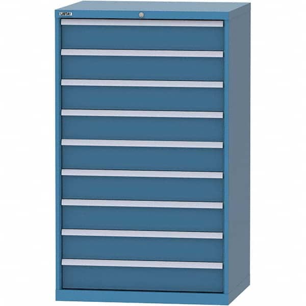 LISTA - 9 Drawer, 84 Compartment Bright Blue Steel Modular Storage Cabinet - Industrial Tool & Supply