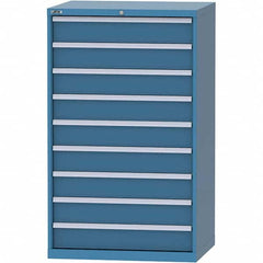 LISTA - 9 Drawer, 84 Compartment Bright Blue Steel Modular Storage Cabinet - Industrial Tool & Supply
