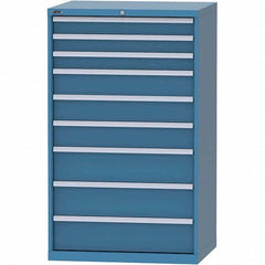 LISTA - 9 Drawer, 84 Compartment Bright Blue Steel Modular Storage Cabinet - Industrial Tool & Supply