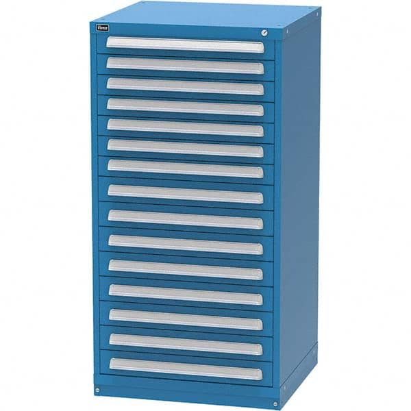 Vidmar - 15 Drawer, 344 Compartment Bright Blue Steel Modular Storage Cabinet - Industrial Tool & Supply