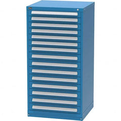 Vidmar - 15 Drawer, 344 Compartment Bright Blue Steel Modular Storage Cabinet - Industrial Tool & Supply