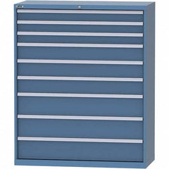 LISTA - 9 Drawer, 99 Compartment Bright Blue Steel Modular Storage Cabinet - Industrial Tool & Supply