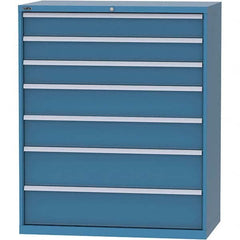 LISTA - 7 Drawer, 159 Compartment Bright Blue Steel Modular Storage Cabinet - Industrial Tool & Supply