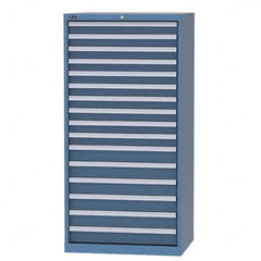 LISTA - 15 Drawer, 93 Compartment Bright Blue Steel Modular Storage Cabinet - Industrial Tool & Supply