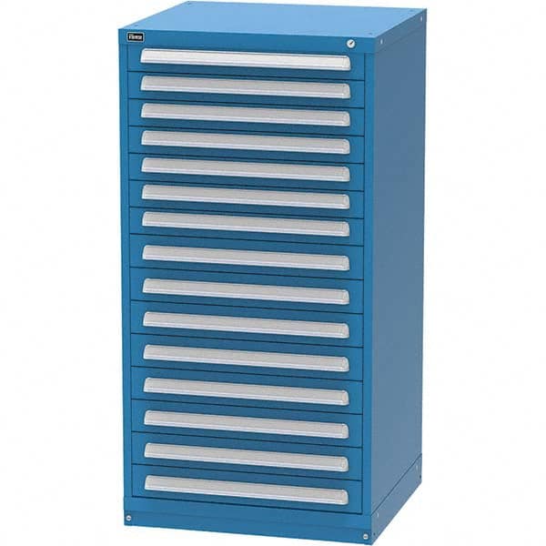 Vidmar - 15 Drawer, 124 Compartment Bright Blue Steel Modular Storage Cabinet - Industrial Tool & Supply