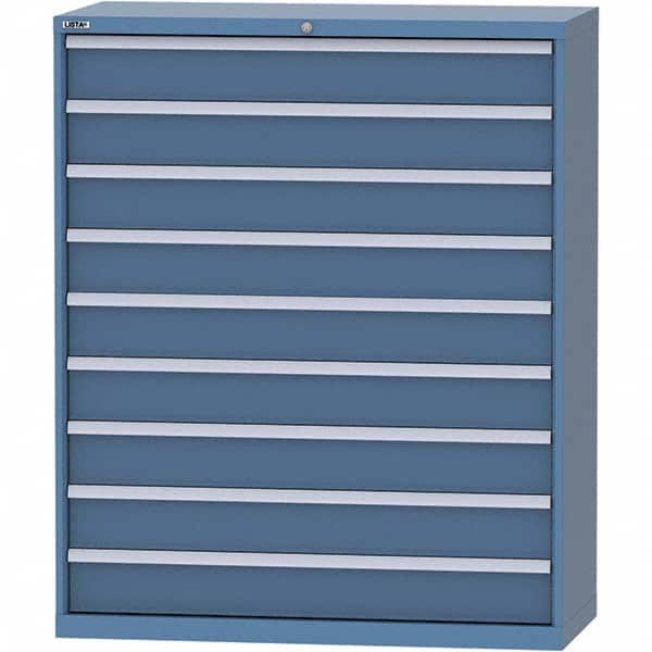 LISTA - 9 Drawer, 99 Compartment Bright Blue Steel Modular Storage Cabinet - Industrial Tool & Supply